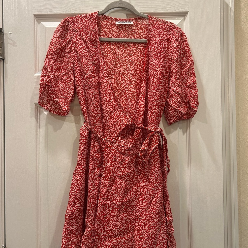 Reformation Red Floral Mini Dress